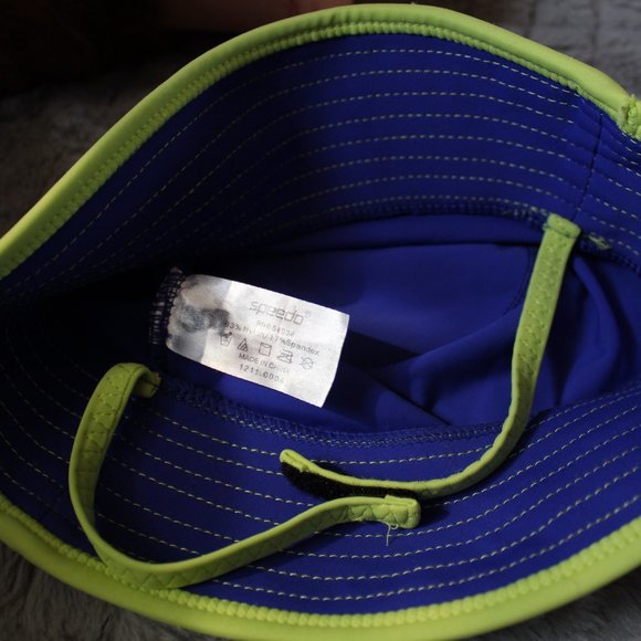Speedo UV Bucket Hat Childs Blue/Lime Green Sun Hat UV 50+ ~S/M~🌻 - Picture 4 of 6